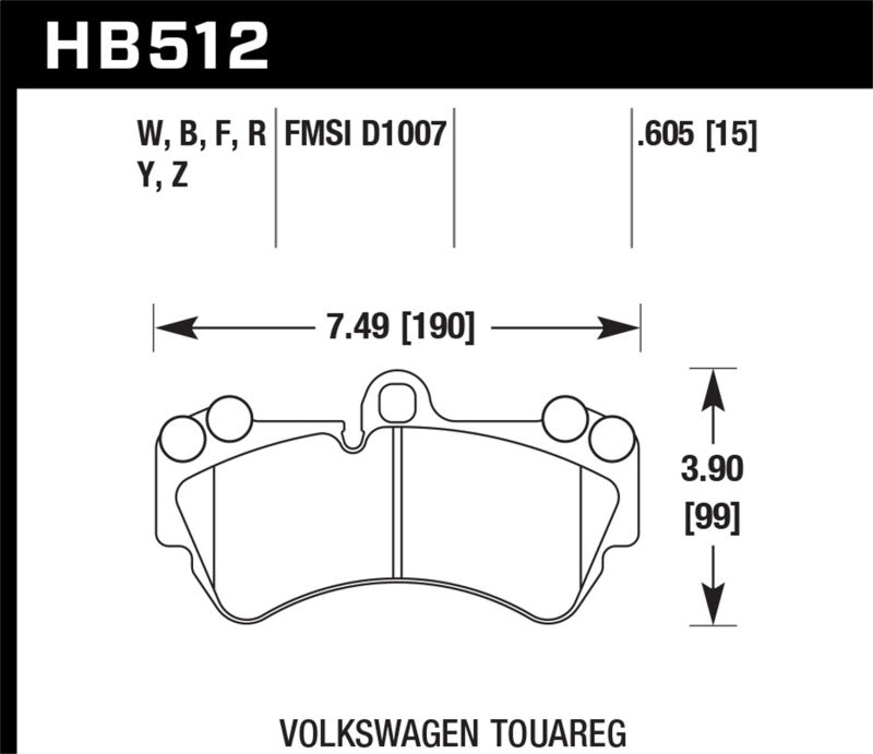Hawk Performance HB512F.605 Hawk HPS Street Brake Pads