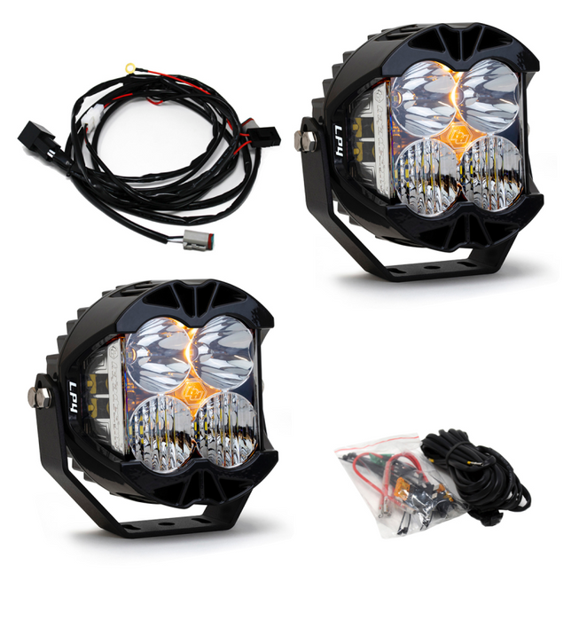 Baja Designs 447672UP Jeep JL/JT Rubicon Steel Bumper LED Light Kit LP4 w/Upfitter
