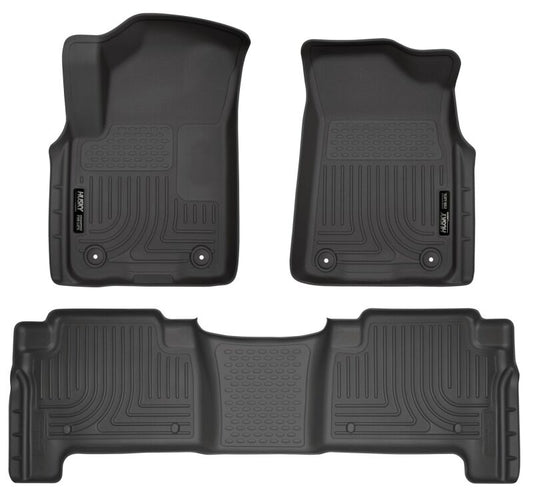Husky Liners 95671 2019+ Infiniti QX80/2019+ Nissan Armada Weatherbeater Black Fnt & 2nd Seat Floor Liners
