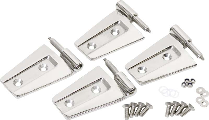 Kentrol 30575 07-18 Jeep Wrangler JK Door Hinge Set 4 Pieces 2 Door - Polished Silver