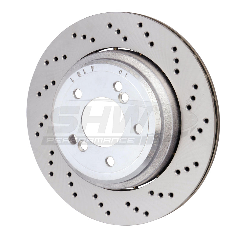 SHW Performance BRR42834 SHW 06-08 BMW Z4 3.2L Right Rear Cross-Drilled Lightweight Brake Rotor (34212282304)