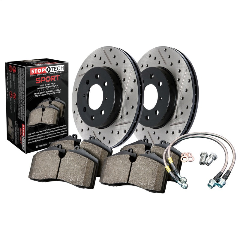 Stoptech 978.40016R Sport Axle Pack, Drilled & Slotted, Rear