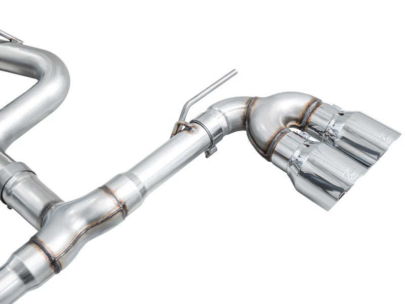 AWE Tuning 3020-42658 AWE MK8 Volkswagen Golf R 3in Track Edition Quad Exhaust - Chrome Silver Tips
