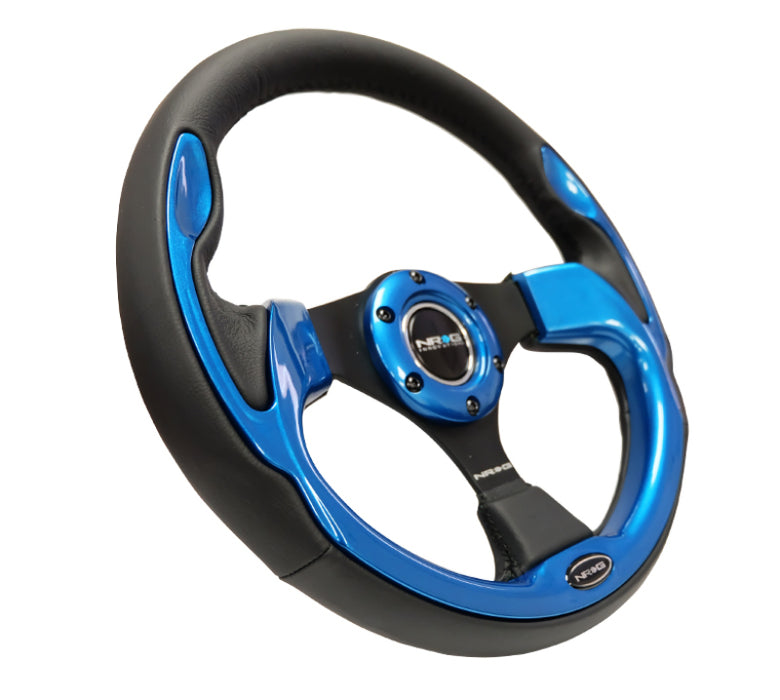 NRG RST-001BL Reinforced Steering Wheel (320mm) Blk w/Blue Trim