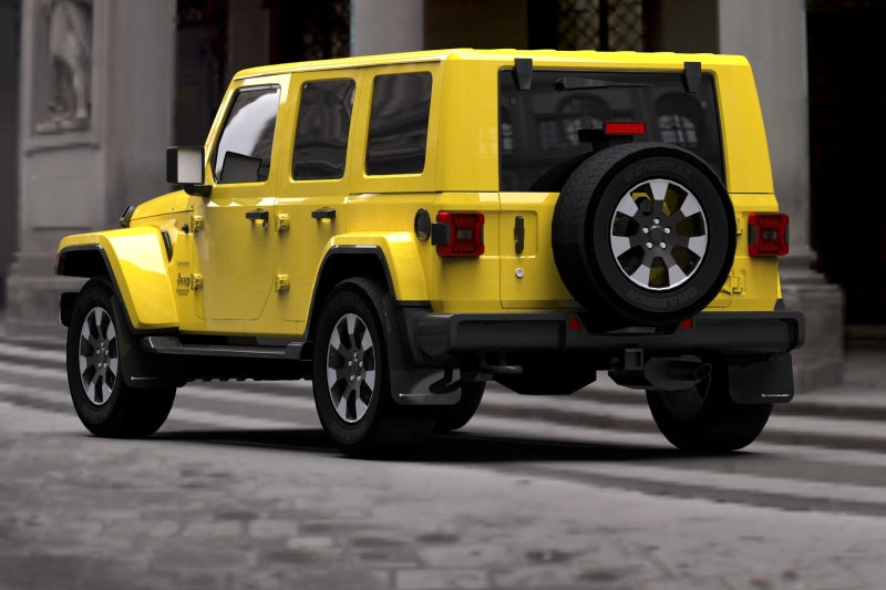 Rally Armor MF54-UR-BLK/WH 18-25 Jeep JL Wrangler Black UR Mud Flap w/White Logo