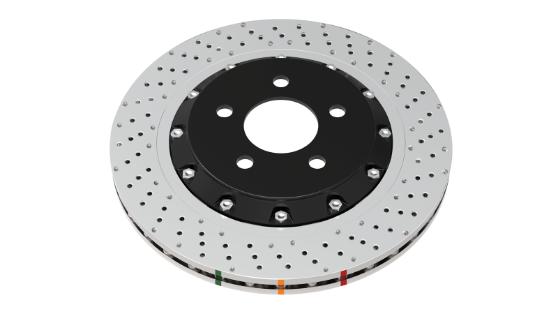 DBA DBA52166BLKXD 15-20 Ford Mustang GT Perf Package (380mm Front Rotor) Front 5000 Series Drilled Rotor w/Blk Hat