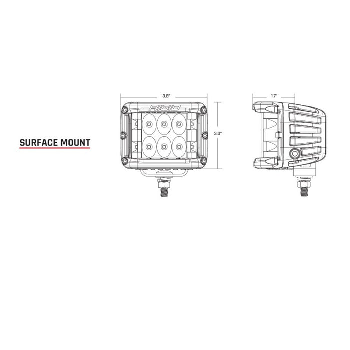 Rigid Industries 262214 D-SS Spot w/ Amber PRO Lens (Pair)