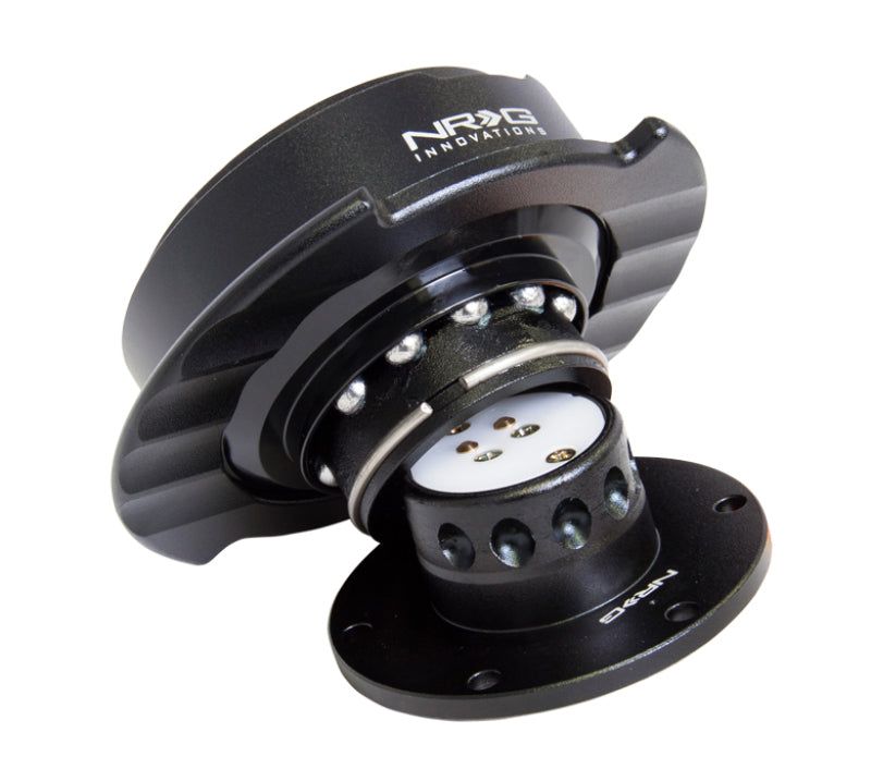 NRG SRK-250BK Quick Release Kit Gen 2.5 - Black / Black Ring w/Finger Grooves