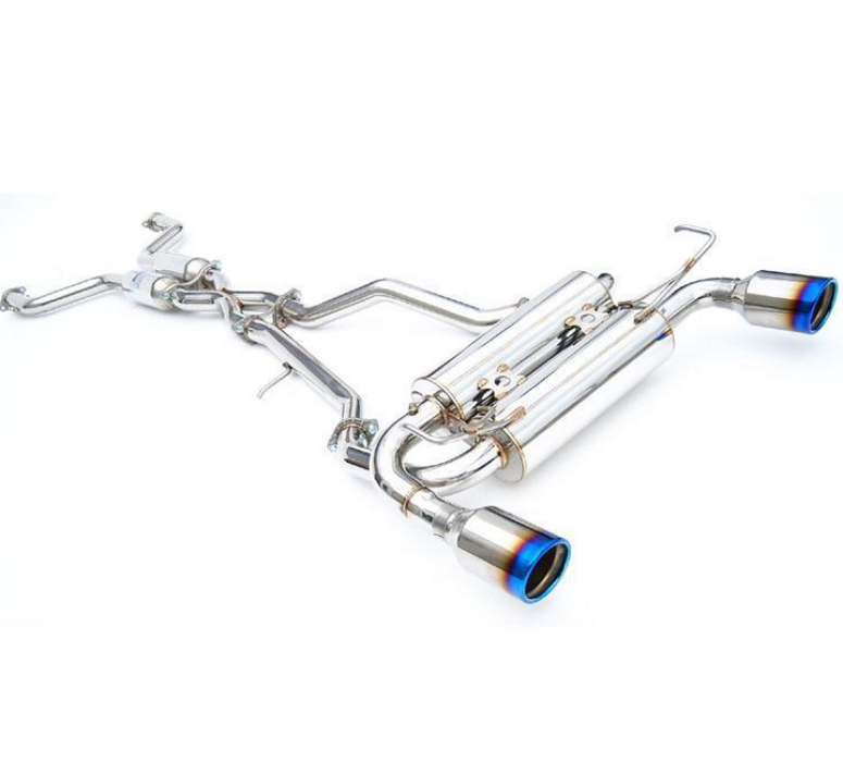 Invidia HS17IQ66GM1RT 2017+ Infiniti Q60 3.0 TT Silver Sport/Red Sport Gemini Rolled Titanium Tip Cat-back Exhaust