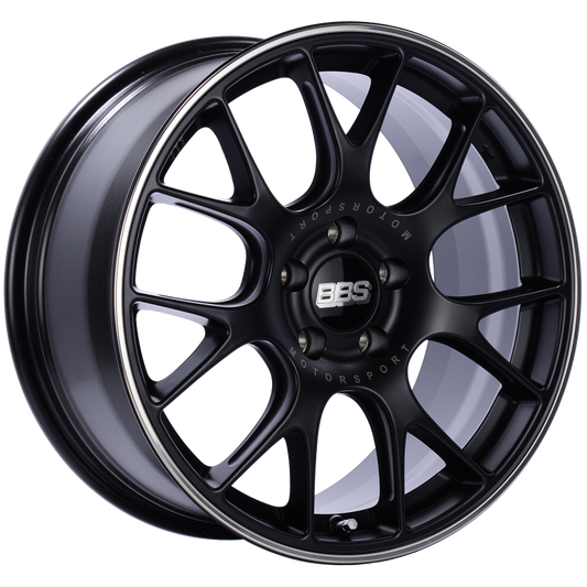 BBS CH146BPO CH-R 18x8.5 5x112 ET38 Satin Black Polished Rim Protector Wheel -82mm PFS/Clip Required