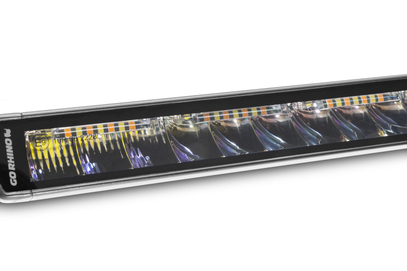 Go Rhino 751052012CSS Xplor Blackout Combo Series Sgl Row LED Light Bar w/Amber (Side/Track Mount) 20.5in. - Blk