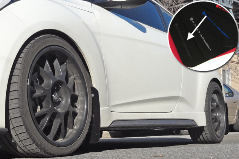 Rally Armor MF24-UR-BLK/GRY 12-18 Hyundai Veloster Black UR Mud Flap w/ Grey Logo
