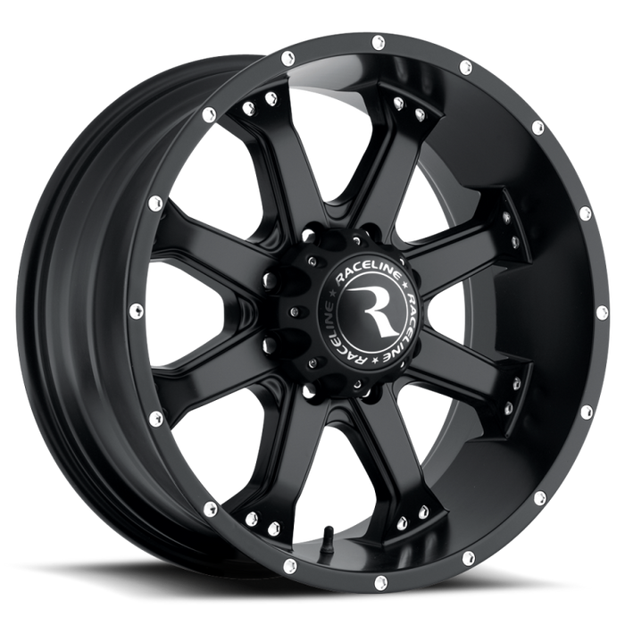 Raceline 991B-89080+18 991B Assault 18x9in / 8x165.1 BP / 18mm Offset / 125.2mm Bore - Satin Black Wheel