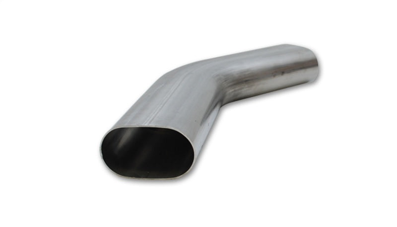 Vibrant 13192 3.5in Oval (Nominal Size) T304 SS 45 deg Mandrel Bend 6in x 6in leg lengths