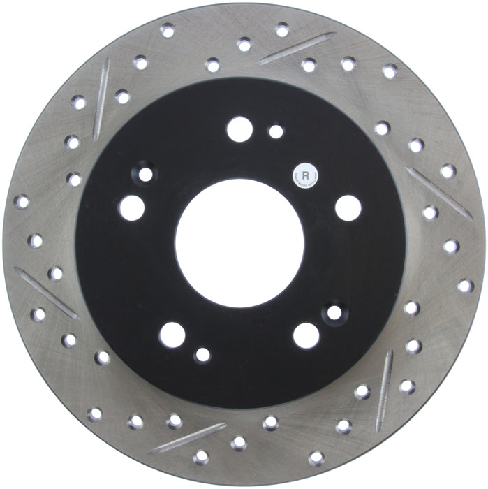 Stoptech 127.40040R StopTech 06-09 Honda Civic Ex/Si Slotted & Drilled Right Rear Rotor