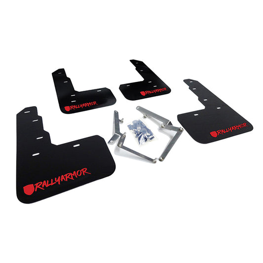 Rally Armor MF47-UR-BLK/RD-X 17-22 Honda Civic Type R Black Mud Flap Red Altered Font Logo