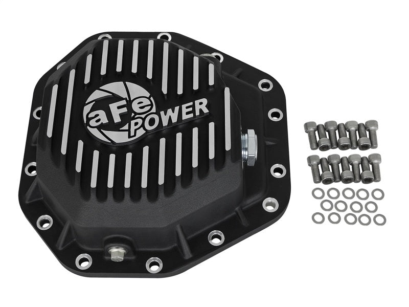 aFe 46-70352 Power Pro Ser Rear Diff Cover Black w/Mach Fins 2017 Ford Diesel Trucks V8-6.7L(td) Dana M275-14