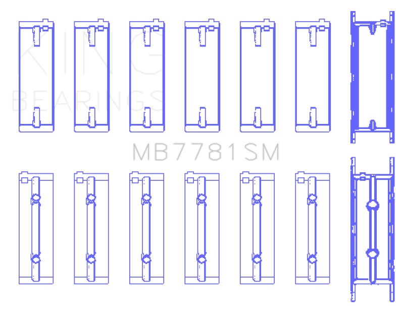 King Engine Bearings MB7781SM0.5 BMW N57 D30 A/B/C / N57N / N57S (Size +0.5mm) Main Bearing Set