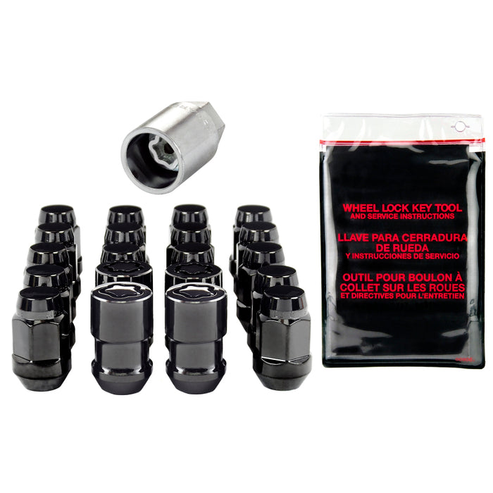 McGard 84538 5 Lug Hex Install Kit w/Locks (Cone Seat Nut / Bulge) M12X1.5 / 3/4 Hex / 1.45in. L - Black