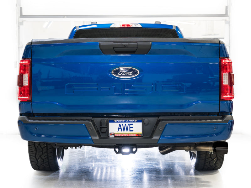 AWE Tuning 3015-33145 AWE 21-25 Ford F150 (14th Gen Reg Cab) Cat-Back Exhaust - 4.5in Dual Side Exit Diamond Black Tips