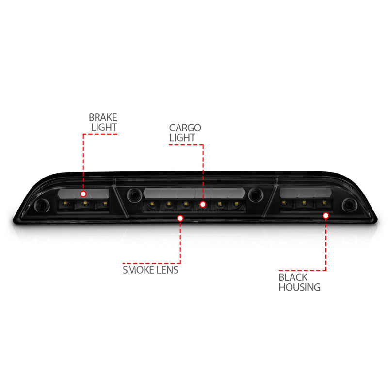 ANZO 531112 15-20 Ford F-150 - F-450 LED Third Brake Light - Black Housing/Smoke Lens