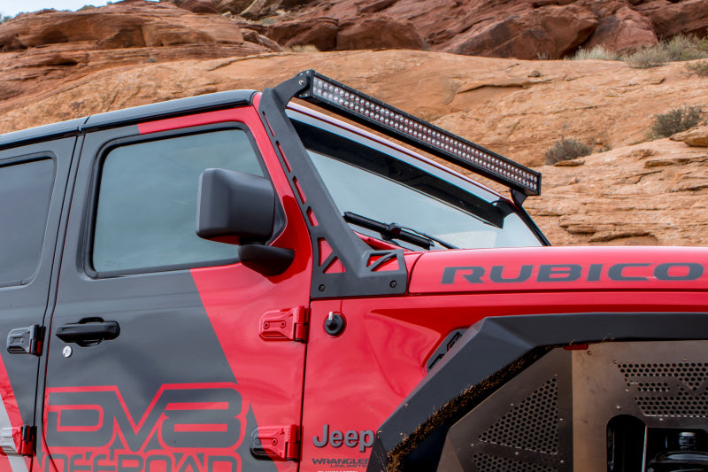DV8 Offroad LBJL-01 2018+ Jeep Wrangler JL Over Windshield Light Bar Bracket