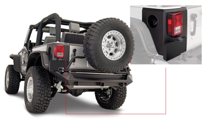 Bushwacker 14009 07-18 Jeep Wrangler Trail Armor Rear Corners - Black