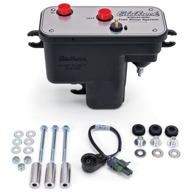 Edelbrock 36032 Fuel System Universal Fuel Sump Module Adjustable Fuel Sump Tank Only 255 LPH