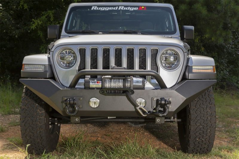 Rugged Ridge 11548.41 Spartan Front Bumper HCE W/Overrider 18-20 Jeep Wrangler JL/JT