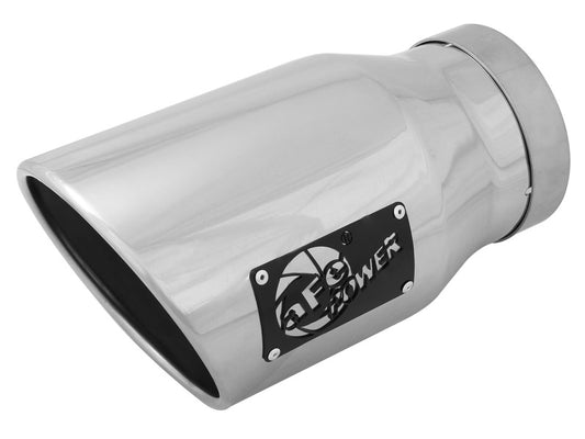 aFe 49T50702-P12 Diesel Exhaust Tip Bolt On Black 5in Inlet x 7in Outlet x 12in - Right