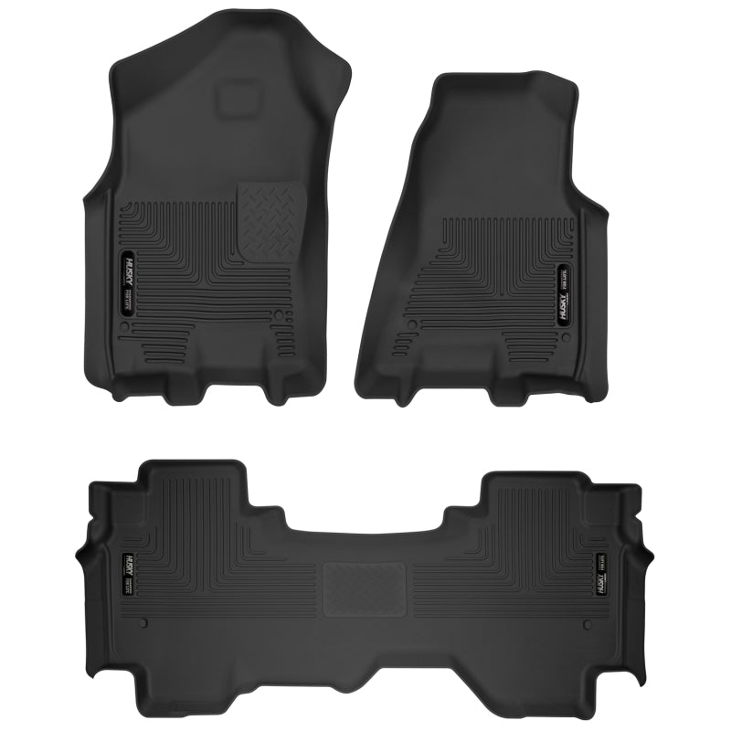 Husky Liners 53698 19-24 Dodge RAM 1500 X-Act Front + 2nd Seat Floor Liner Set - Black