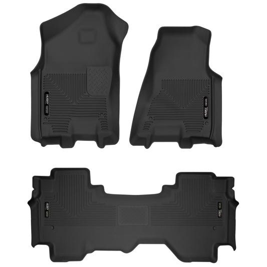 Husky Liners 53698 19-24 Dodge RAM 1500 X-Act Front + 2nd Seat Floor Liner Set - Black