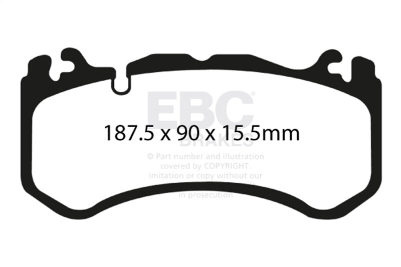 EBC DP41939R 12+ Maserati Quattroporte 3.8 Twin Turbo Yellowstuff Front Brake Pads