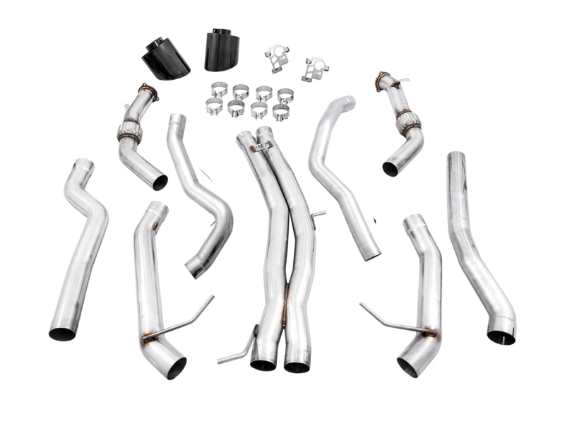 AWE Tuning 3020-33124 Audi B9.5 RS5 Sportback Non-Resonated Track Edition Exhaust - RS-Style Diamond Blk Tips