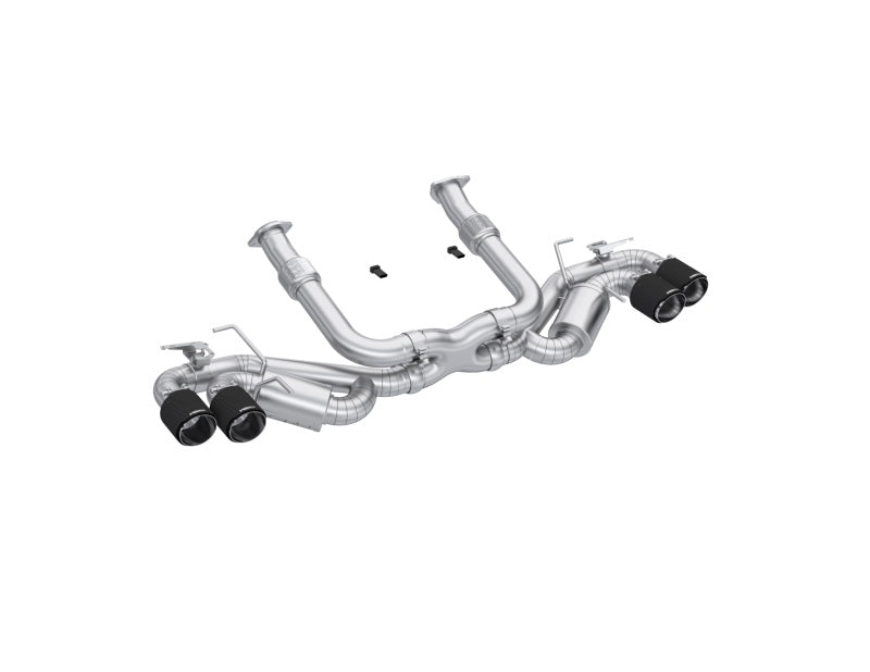 MBRP S70413CF 20-24 Chevrolet Corvette C8 3in Active Cat Back Quad Split Rear Exit Exhaust w/ AFM Sims