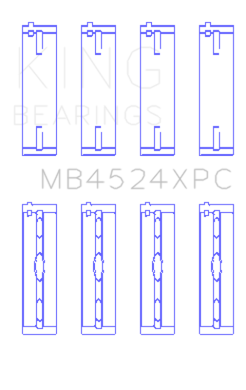 King Engine Bearings MB4524XPCSTDX Nissan VR38DETT pMaxKote Crankshaft Main Bearing Set - Size STDX