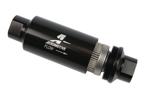 Aeromotive 12389 In-Line Filter - (AN-10) 100 Micron Stainless Steel Element Black Anodize Finish
