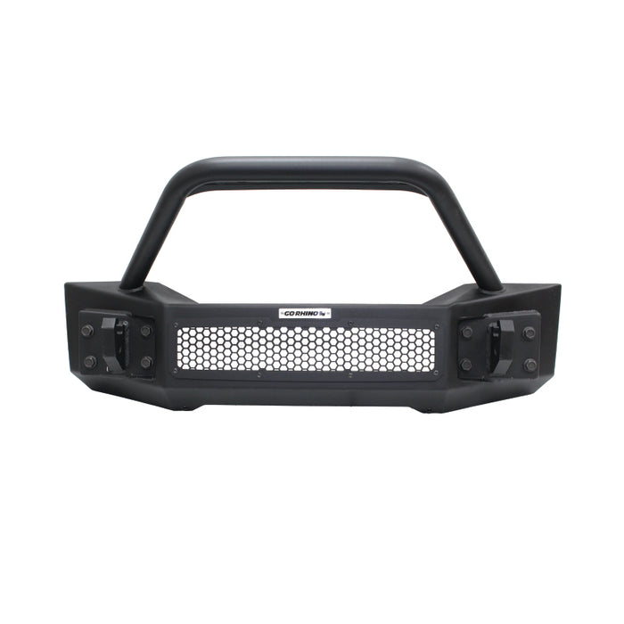 Go Rhino 331101T 07-20 Jeep Wrangler JL/JLU/JK/JKU/Gladiator JT Rockline Front Stubby Bumper w/ Overrider