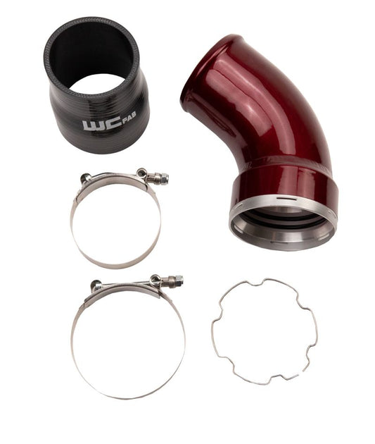 Wehrli WCF100466-GB 06-10 GM LBZ/LMM Duramax Passenger Side Intercooler Outlet Elbow Kit - Gloss Black