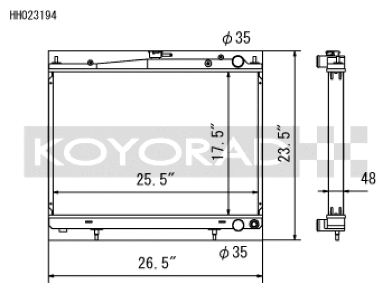 Koyo HH023194 00-02 Nissan Skyline GTR 2.6L Turbo Racing Radiator