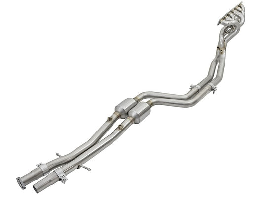 aFe 48-36316-YC Twisted Steel Long Tube Headers w/ Mid Pipes (Catted) 96-99 BMW M3 L6-3.2L S52