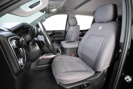 Covercraft GTC4138CAGY 19-24 Chevrolet Silverado Carhartt PrecisionFit Custom Second Row Seat Covers - Gravel