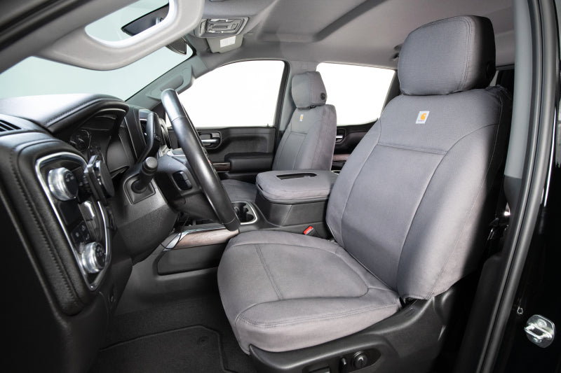 Covercraft GTC4139CAGY 19-24 Chevrolet Silverado Carhartt PrecisionFit Custom Second Row Seat Covers - Gravel