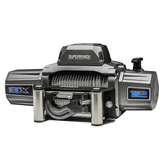 Superwinch 1712200 12000 LBS 12V DC 3/8in x 85ft Wire Rope SX 12000 Winch - Graphite
