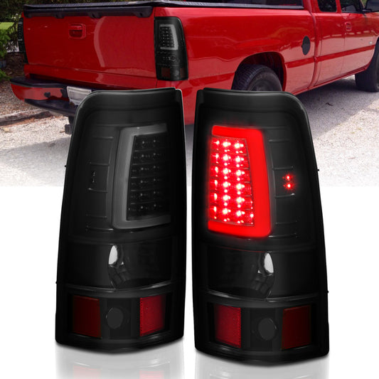 ANZO 311334 2003-2006 Chevy Silverado 1500 LED Taillights Plank Style Black w/Smoke Lens