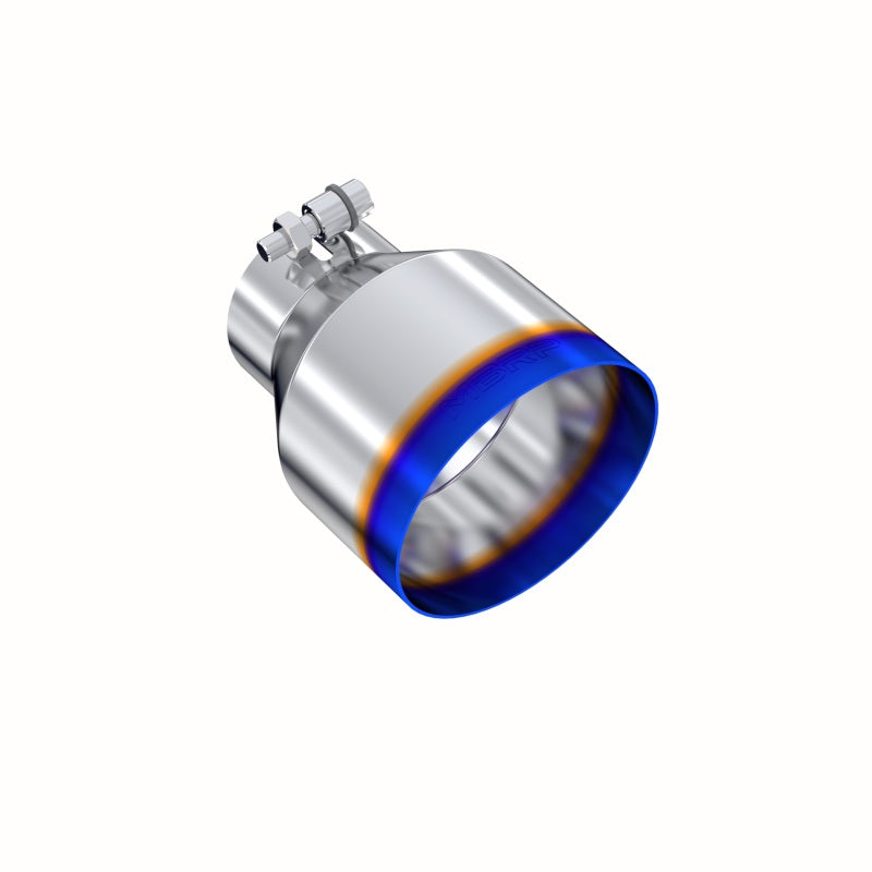 MBRP T5184BE T304 Stainless Steel Burnt End Angle Cut Exhaust Tip - 3in. ID / 5in. OD / 6.5in. Length