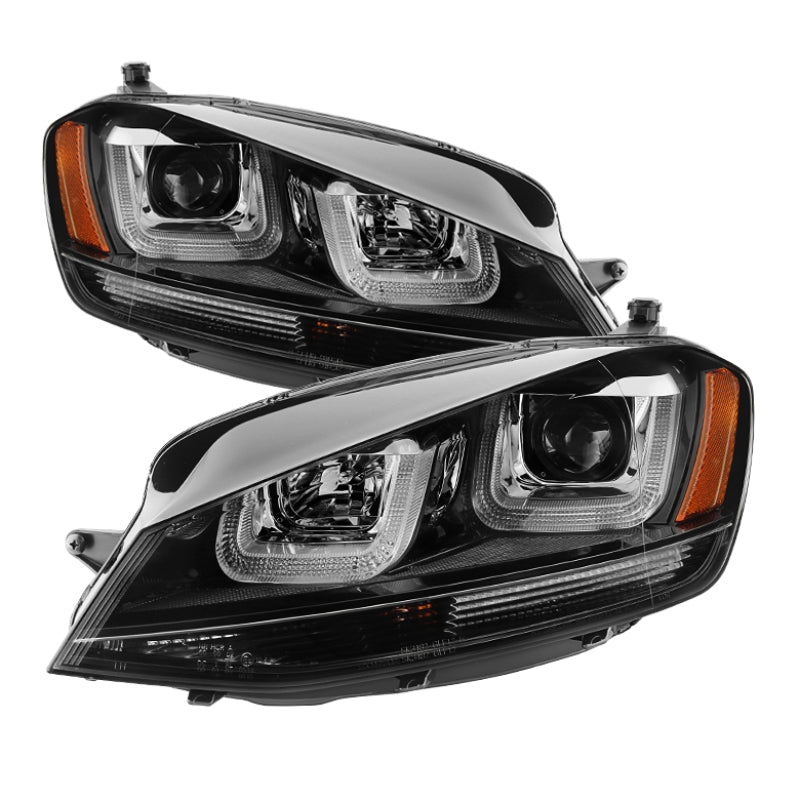 SPYDER 5080578 Spyder Volkswagen Golf VII 14-16 Projector Headlights DRL LED Blk Stripe Blk PRO-YD-VG15-BLK-DRL-BK