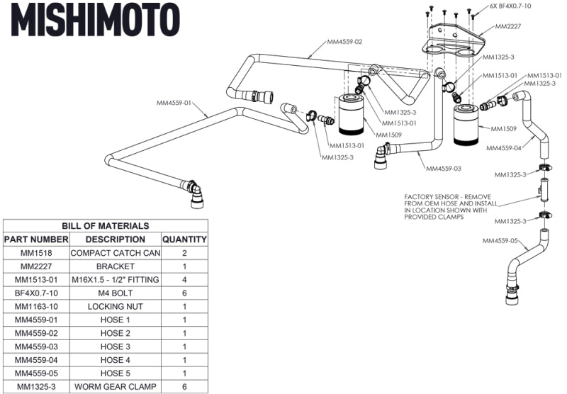 Mishimoto MMBCC-F27T-18SBE 18+ Ford F-150 2.7L EcoBoost Baffled Oil Catch Can Kit - Clear