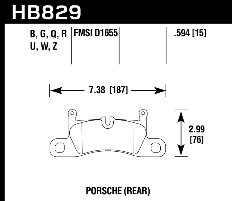 Hawk Performance HB829Z.594 Hawk 12-17 Porsche 911 Performance Ceramic Street Rear Brake Pads