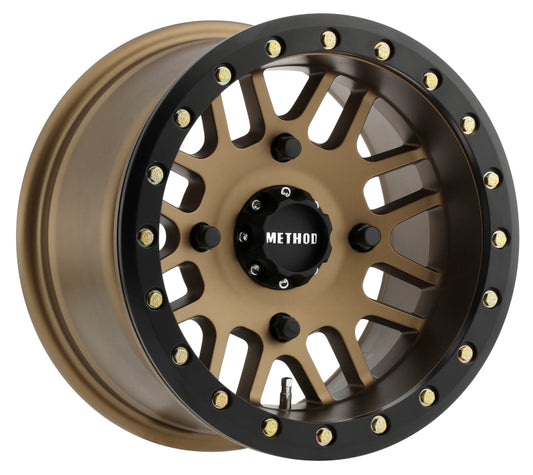 Method Wheels MR40648046944B Method MR406 UTV Beadlock 14x8 4+4/-2mm Offset 4x156 132mm CB Method Bronze w/Matte Black Ring Wheel